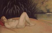 Felix Vallotton Nude sleeping on a bank Sweden oil painting artist